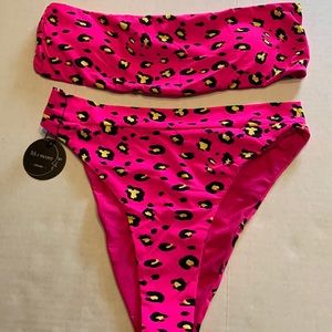 Two piece Womens neon bikini
